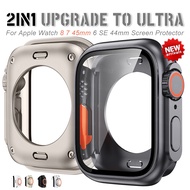 Change to Ultra Cover For IWatch 8 7 45mm 2IN1 Upgrade To Ultra For iWatch 6 SE 44mm Full Coverage F