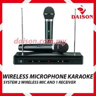 Wireless Microphone Karaoke System 2 Wireless Mic and 1 Receiver