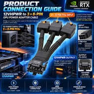 MSI 3 Cable 8-Pin to 12VHPWR Adapter 4070 5070 Nvidia GPU Cable