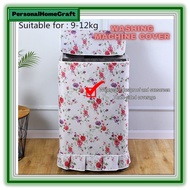 Washing Machine Cover 9-12kg Top Load Cover Washing Machine Dustproof Waterproof Sun-proof