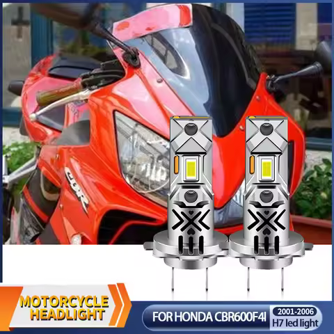1/2Pcs 12V Motorcycle 60W White 12000lm H7 LED Headlight Bulbs 6000k CANbus For Honda CBR600F4i 2001