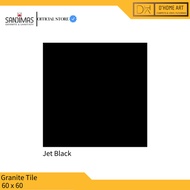GRANITE/GRANIT LANTAI SANDIMAS JET BLACK HITAM POLOS GLOSSY 60 X 60CM