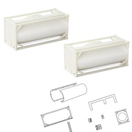 2 Units HO Scale 1:87 20' Disassembled Tank 20ft Uncolored Tanktainer Shipping Intermodal Container 