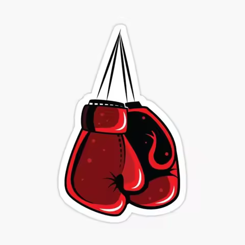 Red boxing gloves Sticker for Laptop Decor Bedroom Car Cute Cartoon Art Fashionable Public Suitcase