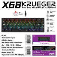 คีย์บอร์ดเกมมิ่ง Mechanical 🌳NUBWO X68 KRUEGER 🧩 68ปุ่ม ถอดสายได้ / มี keycaps แถม 7 ปุ่ม NEW(มาใหม่