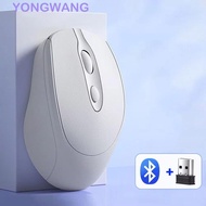 YONGWANG Wireless Mouse, 2.4Ghz+BT5.0 1600DPI Ergonomics Wireless Mouse, Gamer Mouse Noiseless Light