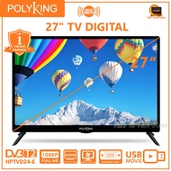 TV Digital 27 inch-E.TV Tanpa Set Top Box.TV Monitor.Polyking.DVB-T2.FHD.Garansi Resmi.TV murah.TV P