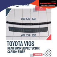 Toyota Vios 2014 - 2018 / 2019 - 2021 Rear Bumper Protector Carbon Fiber ABS protective decorative c