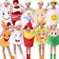 Children Food Performance Costume Zongzi Burger French Fries Rice Balls Dumplings Cola Omelet Steame