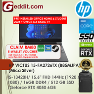 HP VICTUS 15-FA2724TX / 15-FA2166TX / 15-FA2167TX / 15-FA2725TX / 15-FA2726TX GAMING LAPTOP (i5-1342