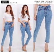 Latest Models/Women's Jeans Trousers/Women's Jeans/Women's Jeans 2 Button Belt/Black Snow Black 2 Bu