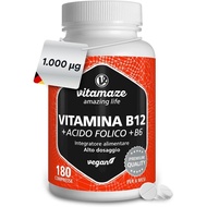 Vitamaze B12 1000 mcg + 375 mcg Asid Folik + B6 (6 Bulan) 180 Tablet Tanpa Bahan Tambahan Kualiti Je