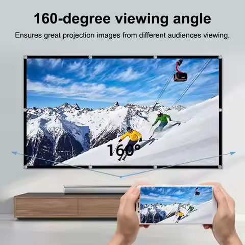 Foldable Portable Projector Screen For HY300 PRO+ HY310 HY320 Anti-Crease Double Sided Indoor Outdoo
