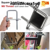 NAILSDECORA5YD 1Pcs M8 Square Tube Clamp, Galvanized Q235 Carbon Steel With Baffle Pipe U-clamp, Dur
