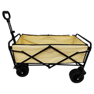 SC優選 全鋼車架露營車越野折疊小推車 10吋坦克輪 + 帶煞車 90 x 50 x 55cm 卡其色 1個