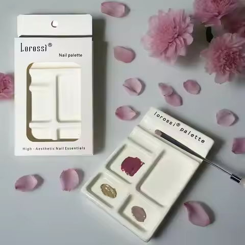 4well Ceramic Palette Pen Holder Smooth Easy To Clean Durable for Watercolor Color Mixing Smudge Nai