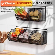 1/2/3-Tier Wall-Mounted Kitchen Storage Basket – Kitchen Storage Rack for Onion, Garlic, Seasoning R