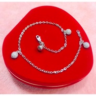 925 SILVER FRIENDSHIP TOY ANKLE BRACELET/935 SILVER JEWELRY PLATED WITH GENUINE WHITE GOLD/GK109