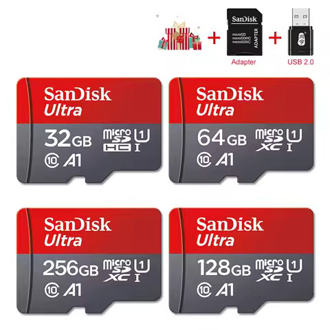 Original SanDisk Ultra UHS-1 A1 Memory Card 32GB 64GB 128GB 256GB 512GB 120MB/s Microsd card Class 1