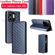 Flip Leather Phone Case For infinix Hot 50 i 50i 50pro+ 50proplus 40pro 40i Hot50 i Hot50i Hot50pro+