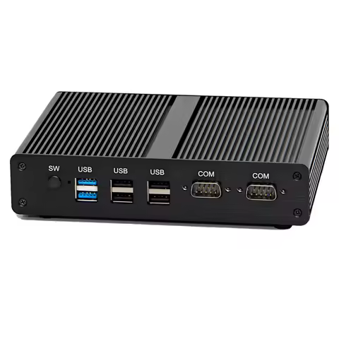 Cheapest with 2XCOM RS232 Fanless Mini PC Intel Celeron N3520 N3510 HD VGA Dual LAN RJ45 USB3.0 4 X 