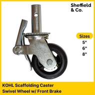 KOHL Caster Scaffolding Caster Swivel Rubber Wheel (Adjustable or Non Adjustable) (5" 6" 8")