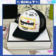 DSQUARED2 Men's and Women's Fashion Button Buckle Baseball Cap, Dsquared2 cool khaki mesh hat MU146