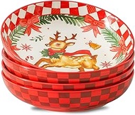 HASENSE Pasta Bowls Set of 4, 42 Ounce Ceramic Salad Serving Bowl for Kitchen,9.7 Inch Large Shallow