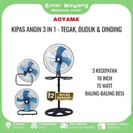 AOYAMA 3 in 1 Fan/ AOYAMA 18 Inch Iron Fan Upright, Sitting & Wall [Cargo]