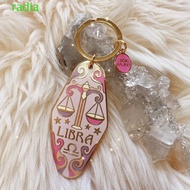 RADIANTZAP 12 Constellation Keychain, Capricorn Lion Constellation Metal Pendant, Fashion Letters Ta