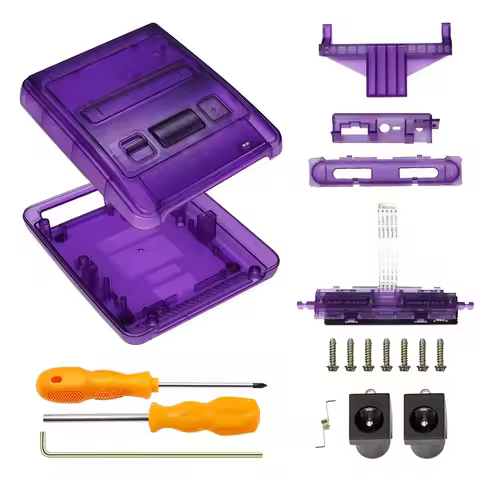 SFC Replacement Case Transparent Shell For Super Famicom Console Super NES Game Console