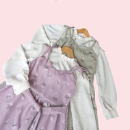 Crinkle dress with children's motif, cute dress, korean dress, korean style dress, korean style dres