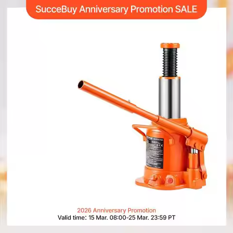 SucceBuy Hydraulic Bottle Jack 20/30/50 Ton Welded Bottle Jack with 3-Section Long Handle for Car Pi