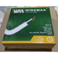 Wiremax PDX Wire Cable 12/2 2.0mm×2C 75meters / 1 Box White