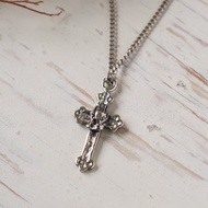 925 十字架 925 纯银男士祈祷手十字架吊坠项链