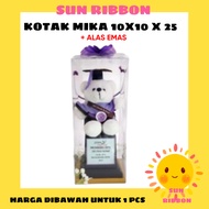 KOTAK MIKA SOUVENIR UKURAN 10X10X25 + ALAS EMAS PREMIUM / Pesanan Sesuai