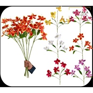 5 Head Tropical Cattleya Orchid Artificial Flower For Home Office Wedding|Bunga Orkid 3D Hiasan Ruma