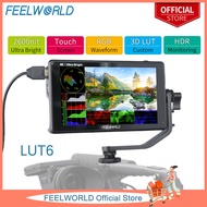 FEELWORLD LUT6 6นิ้ว2600Nits HDR 3D LUT หน้าจอสัมผัส DSLR กล้อง Field Monitor Waveform VectorScope H