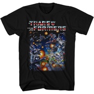 S-5XL Kaos Transformers T-Shir Transformers Retro Scene 80'S Cartoon Toy Print Tee Adult TShirt cod