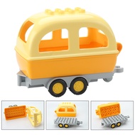 DIY Vehicle Building Blocks Cartoon Car Bus Airplane Train Bulk Large Particle Building Block Compat