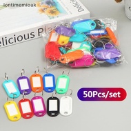 lontimemioak] 50Pcs Colorful Keychain Key Tag Label ID Name Room Address TEL Number Marker Key Tag B