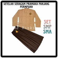 Girl's Junior High School Girl Scout Uniform, Skirt and Shirt Set