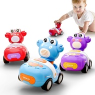 iPlay, iLearn Press to Go Crab Car Toys Set for Toddlers 1-3, Baby Push Go Friction Racing Cars, Inf