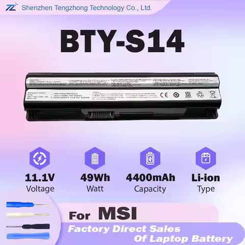 BTY-S14 laptop battery for MSI FX720 GE60 GE620 GE620DX BP-16G1-32/2200P MS-16G1 GE70 A6500 CR41 400