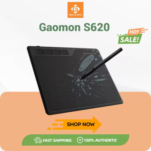 Gaomon S620 Digital Tablet 6.5x4 Inch Portable Thin Graphics Tablets for Drawing Playing OSU, Easy A