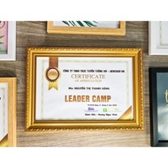 Photo frame, picture frame, certificate of merit A5/A4/B4/A3 gold-plated mica