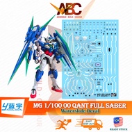 (LanYu) Waterslide Decal - MG 1/100 00 Qan[T] Full Saber (Luminous + Fluo) Model Kit Water Lan Yu OO