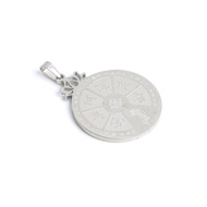ACPT Buddhist Yangjin Shurangama Mantra Pendant Stainless Steel Circle Medal Sutra Retro Pendant Eng