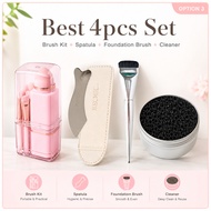 Daiso Korea Makeup Tool Set – Beauty Brush, Makeup Spatula, Foundation Brush & Brush Cleaner