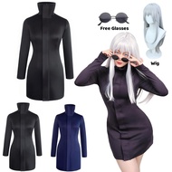 Gojo Satoru Cosplay Female Uniform Halloween Costumes for Women Cosplay Stretchy Fabric Purple Sexy 